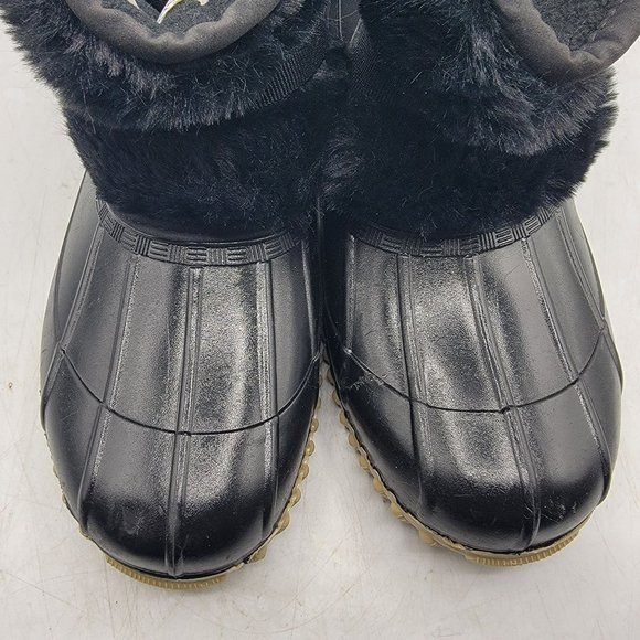 London Fog Collection Womens 9 M Black Red Boots Waterproof Outdoors Casual - Picture 12 of 13